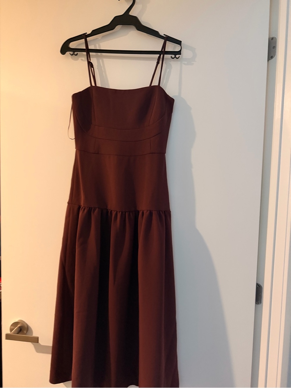 Banana Republic Burgundy Spaghetti-Strap Midi Dress